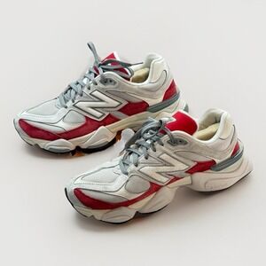 New Balance 9060 Gray Red Sz 11.5 Y2K Chunky Dad Sneaker Shoes Comfort Wear